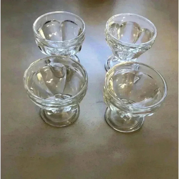Other - Vintage Clear Heavy Glass Dessert Cups set of 4